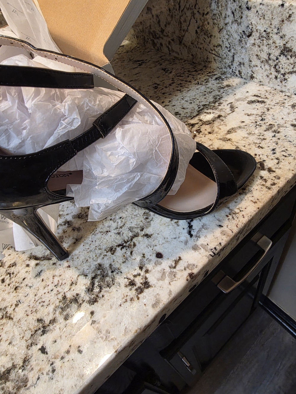 Worthington Black Patent Slingback High Heel Sandal